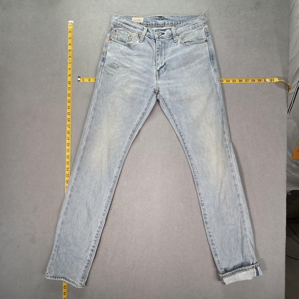 Levis Selvedge Jeans Mens Blue 511 Light Wash Slim Tapered Fits 28x34